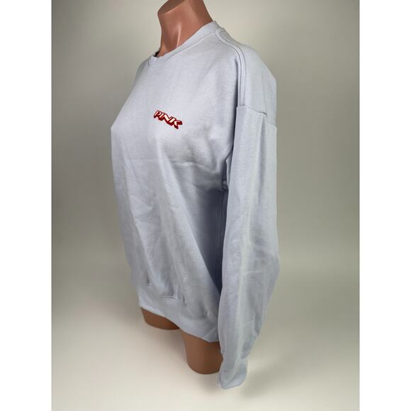 Victoria's Secret PINK Ivy Fleece Classic Crew Neck Blue Sweatshirt  Size L - Picture 4 of 10